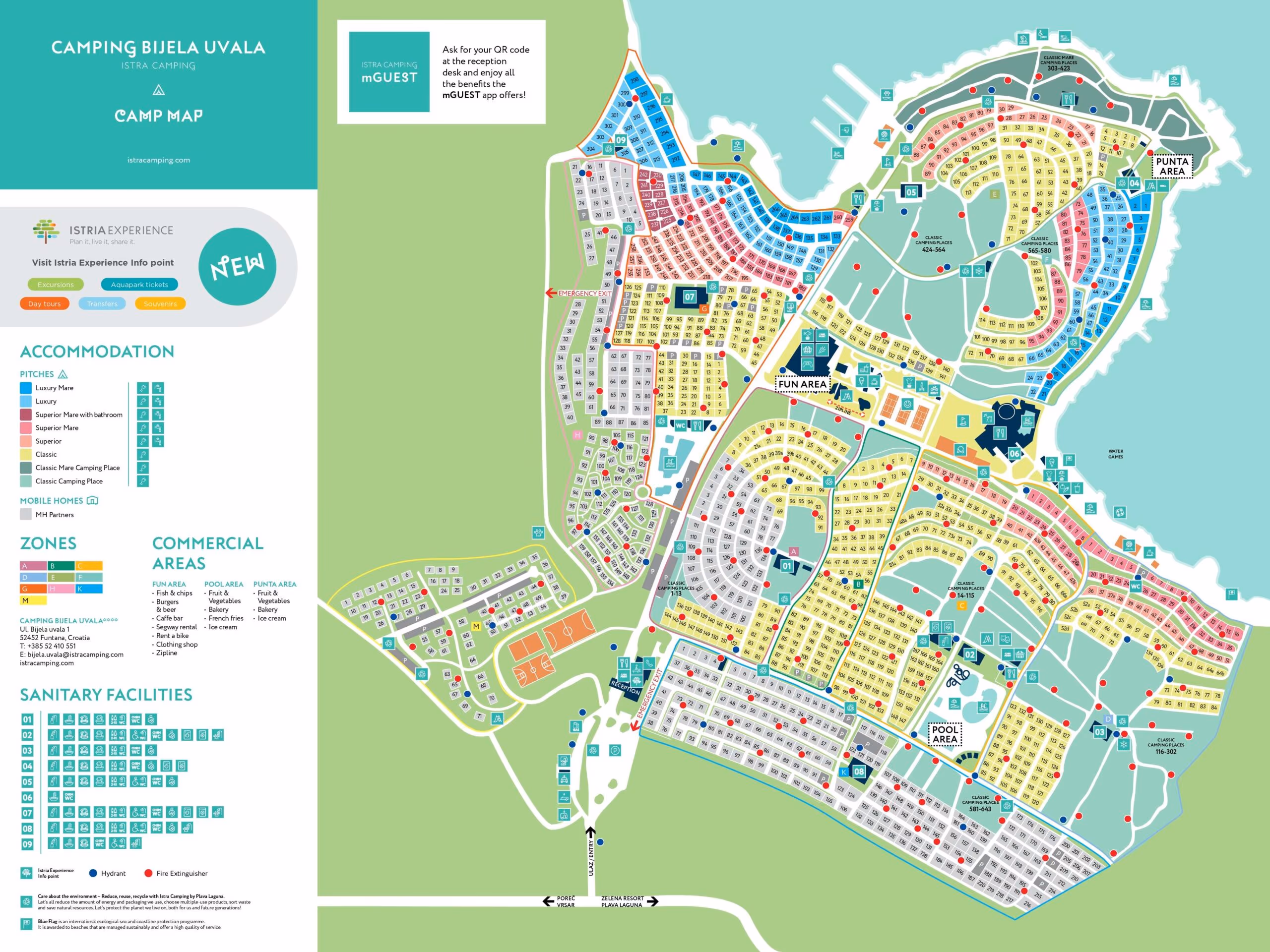 De officiele plattegrond van Camping Bijela Uvala